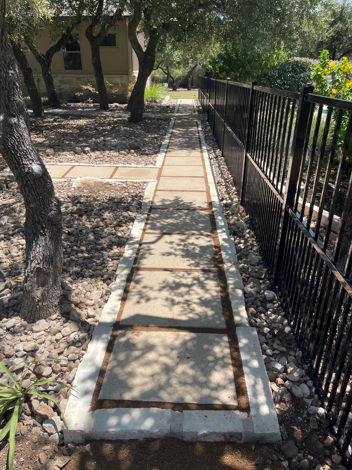 Paver Walkway Between Gardens