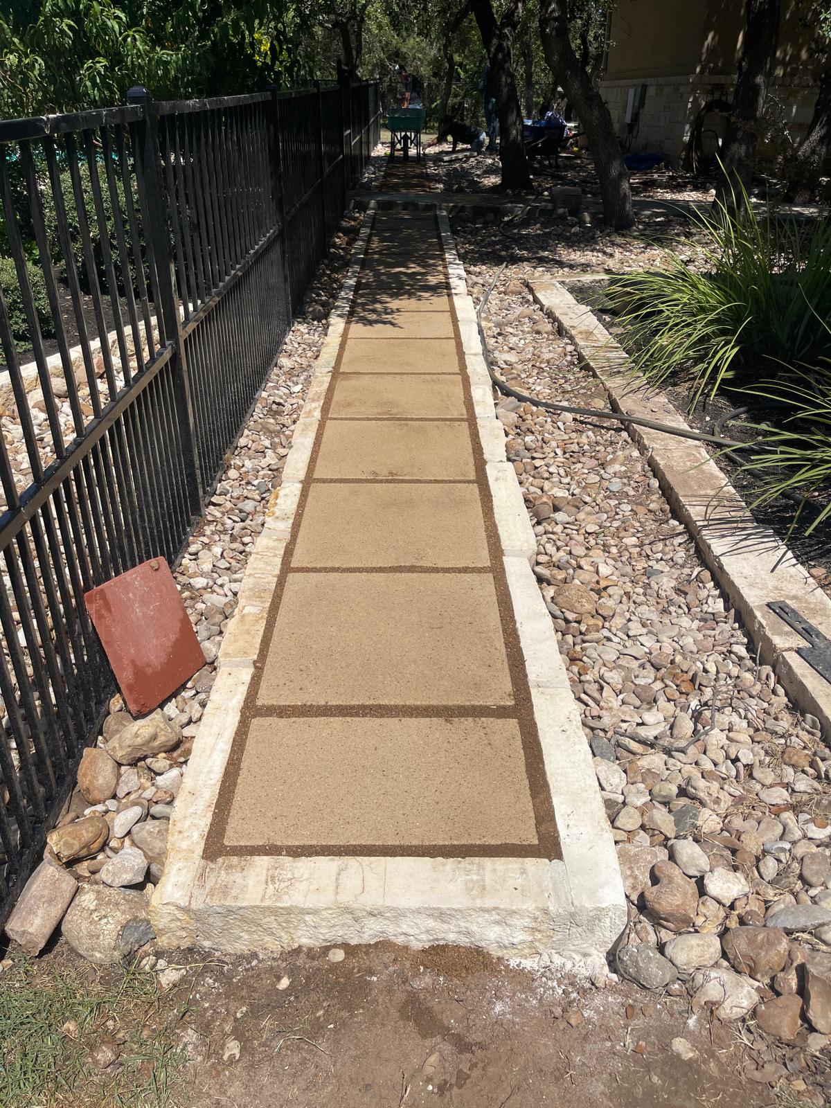 Paver Path Along Fence