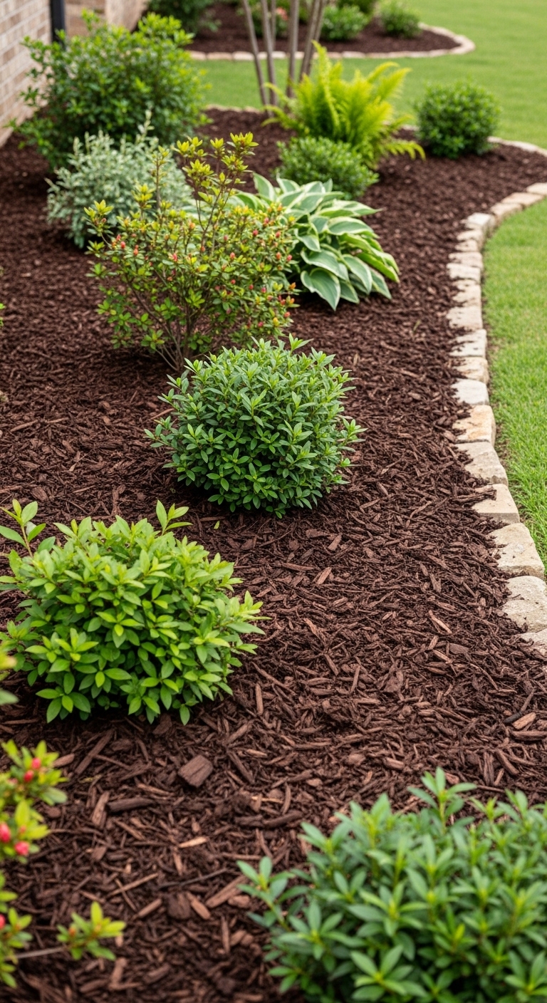 Professional mulch installation