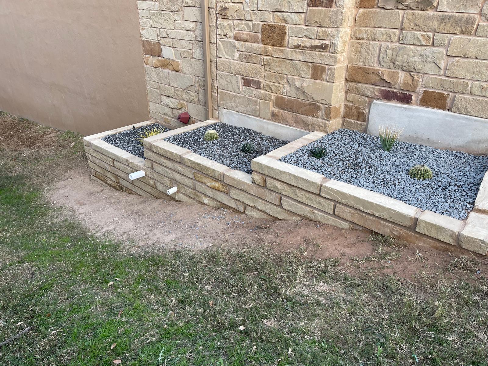 Stone Planter Boxes with Succulents